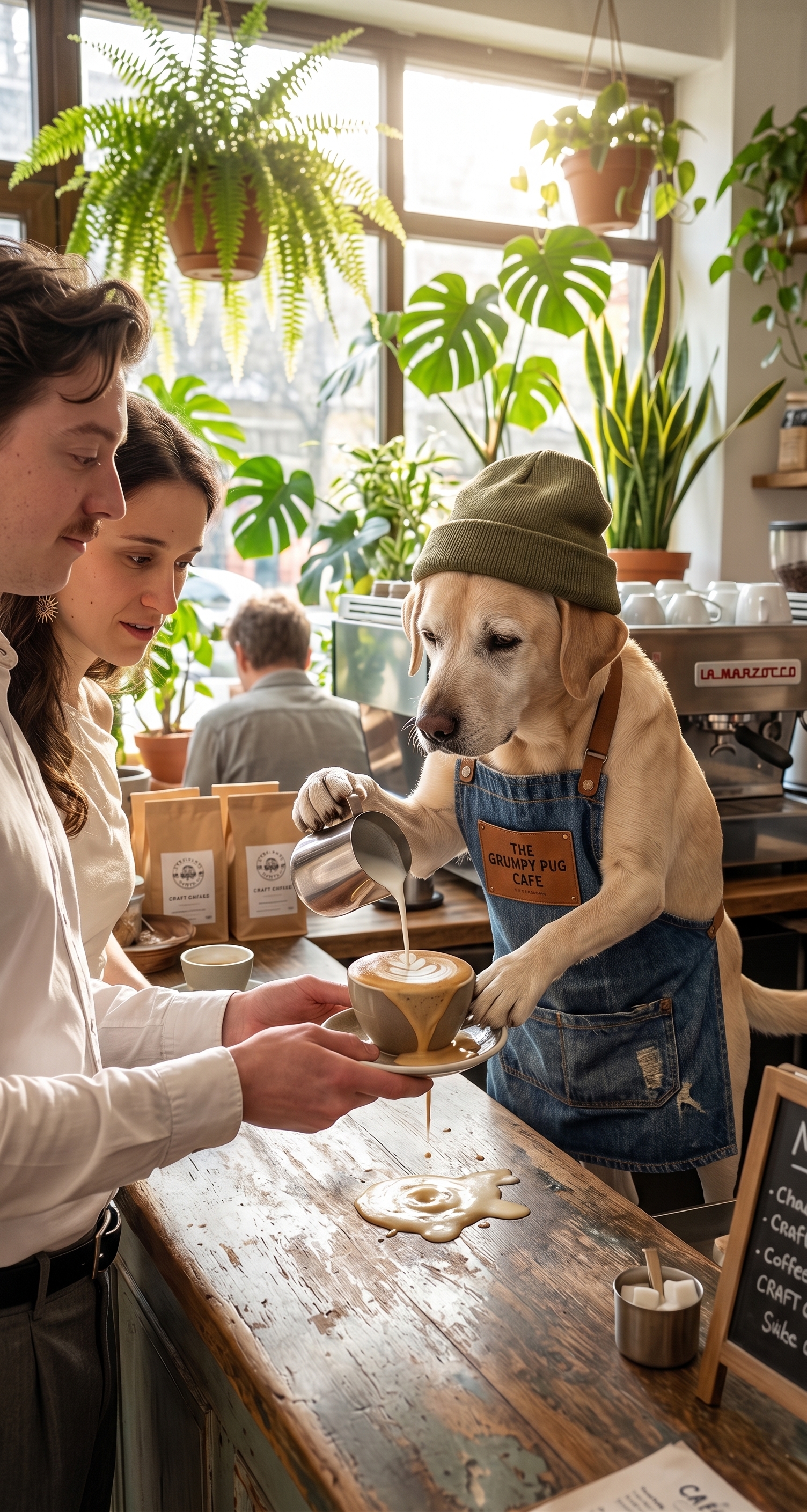 Barista munka közben